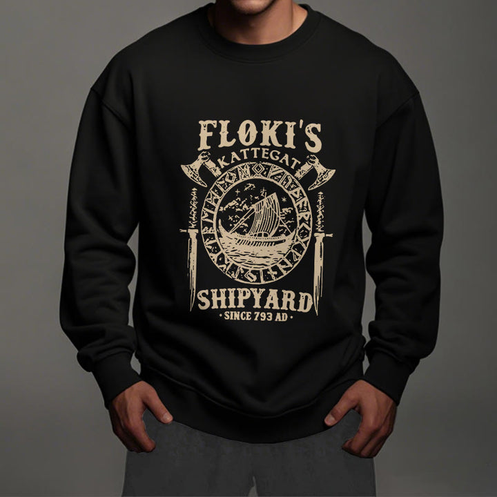 WorldNorse Shipyard Viking Ship And Sword Sweatshirt - image 4