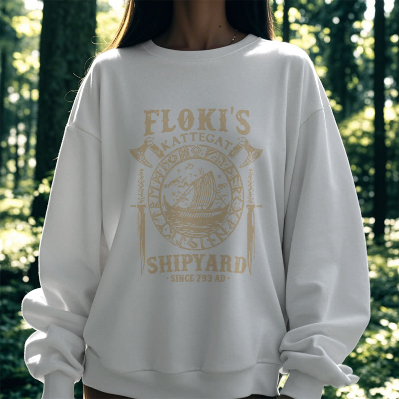 WorldNorse Shipyard Viking Ship And Sword Sweatshirt - image 16