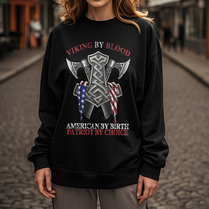 WorldNorse Viking By Blood Mjolnir Axe Celtic Knot Sweatshirt - image 9