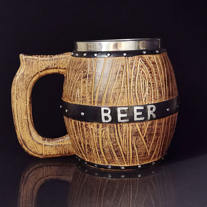 WorldNorse Vintage Viking Wooden Barrel Beer Mug