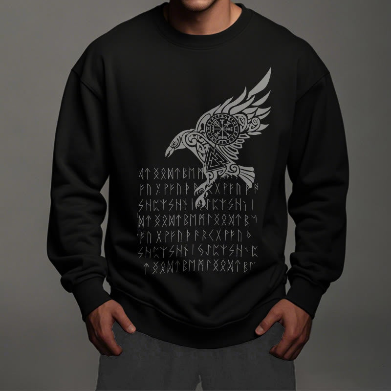 WorldNorse Raven With Vegvisir Runes Valknut Sweatshirt - image 4
