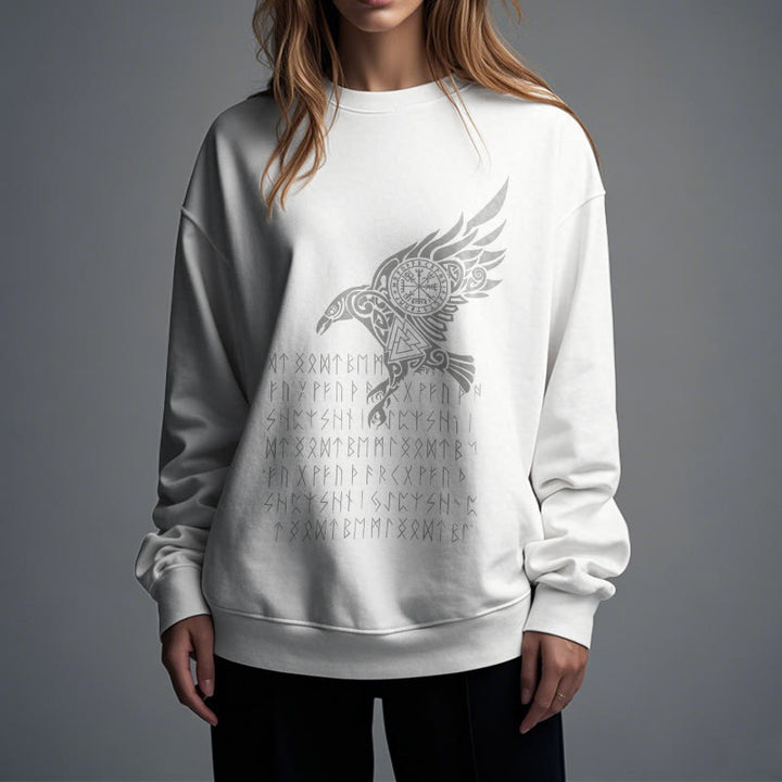 WorldNorse Raven With Vegvisir Runes Valknut Sweatshirt - image 15