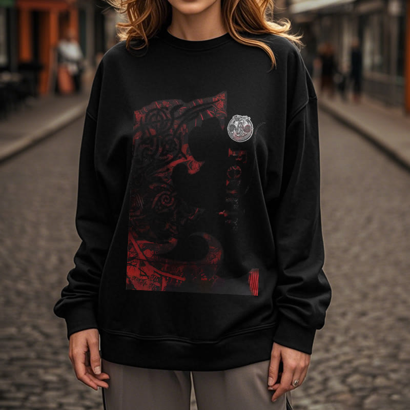 WorldNorse Viking Wolve Fenrir Blood Sweatshirt - image 9