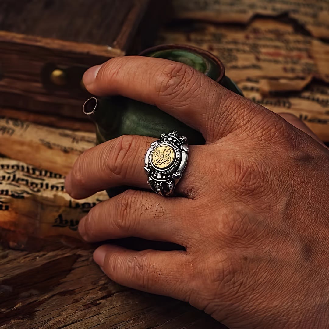 WorldNorse Rotatable Lotus Retro Ring - image 1