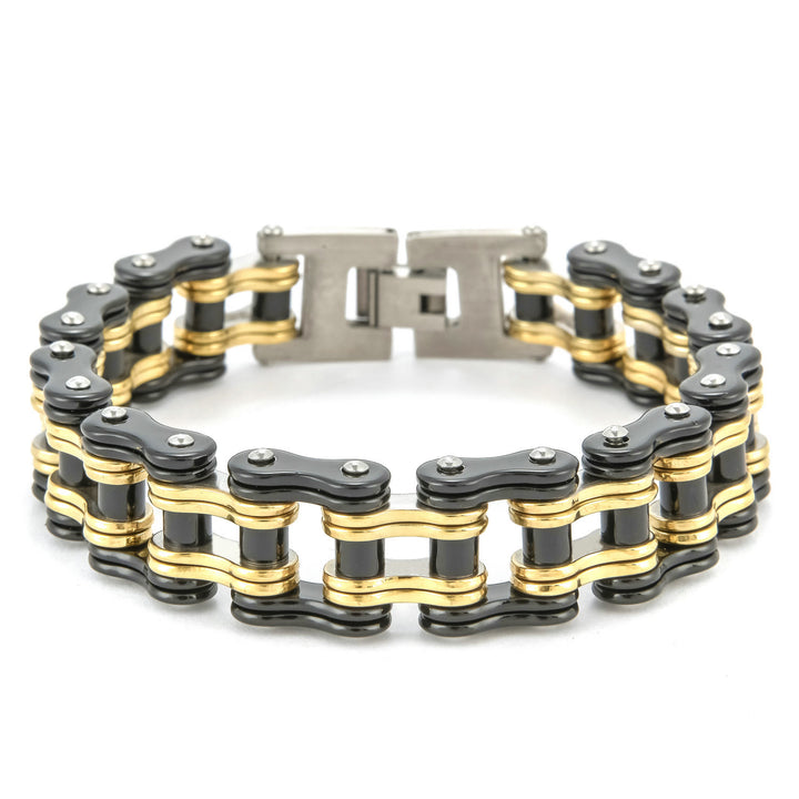 WorldNorse Stylish Motorcycle Chain Bracelet - Black&Gold - image 6