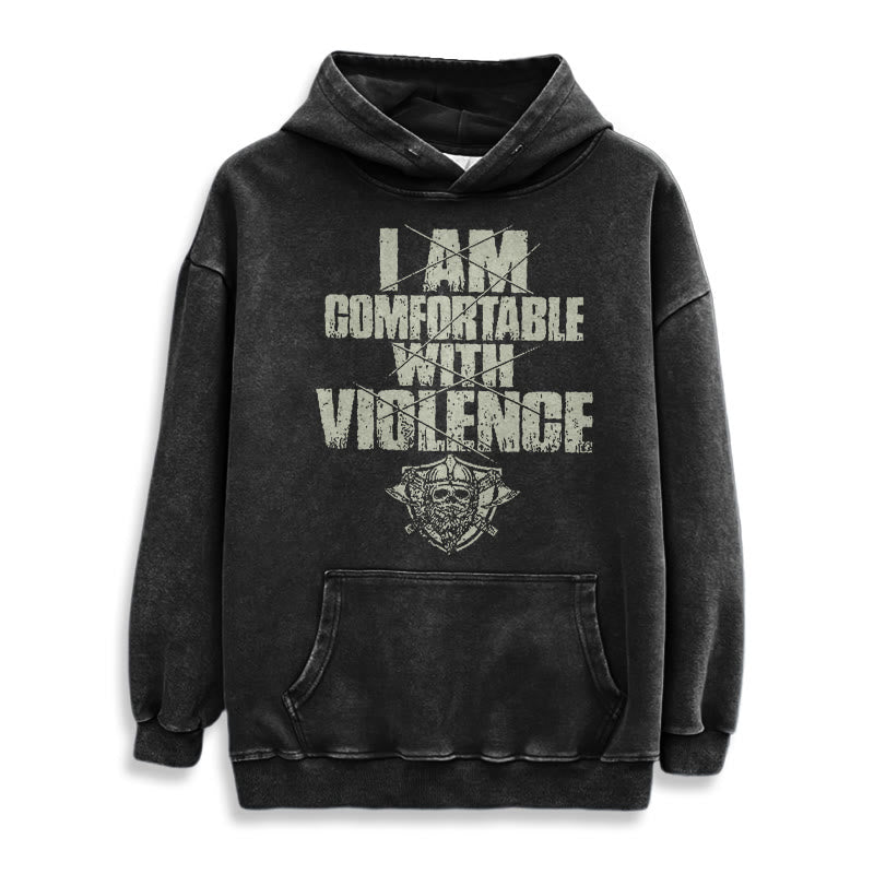 WorldNorse I Am Comfortable With Violence Washed Hoodie - image 3