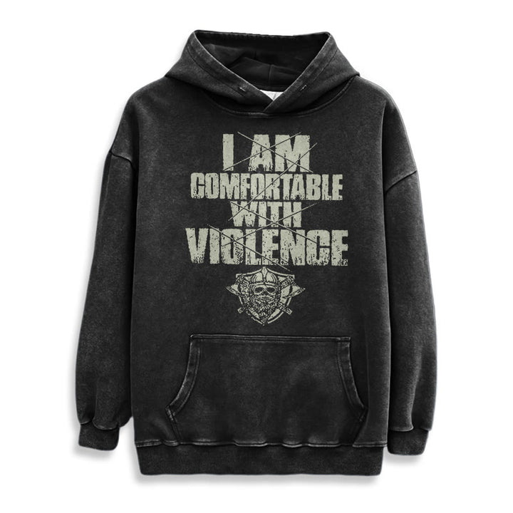 WorldNorse I Am Comfortable With Violence Washed Hoodie - image 3