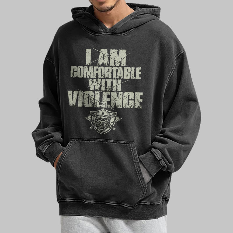 WorldNorse I Am Comfortable With Violence Washed Hoodie - image 5