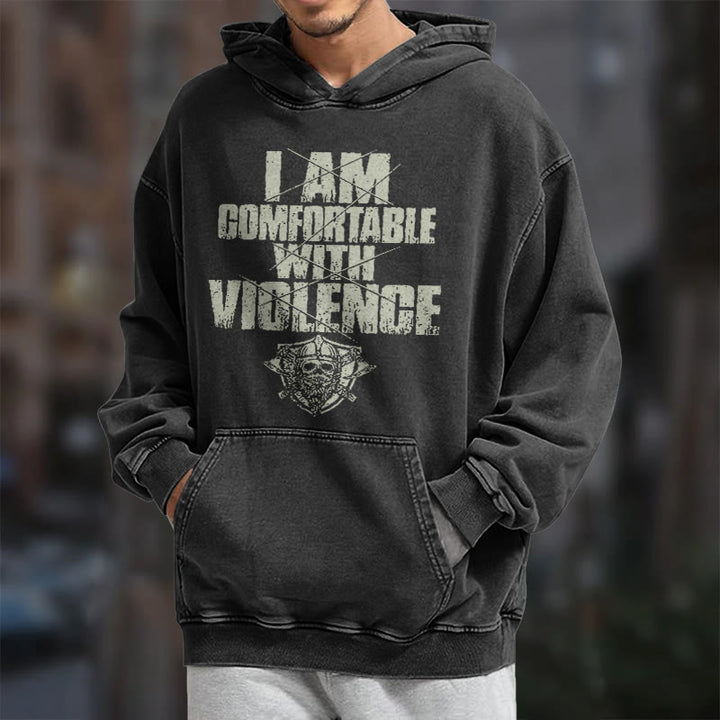 WorldNorse I Am Comfortable With Violence Washed Hoodie - image 8