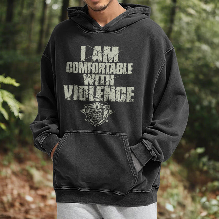WorldNorse I Am Comfortable With Violence Washed Hoodie - image 7