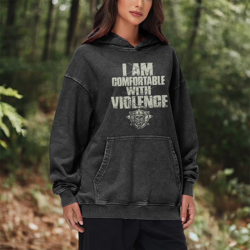 WorldNorse I Am Comfortable With Violence Washed Hoodie - image 11