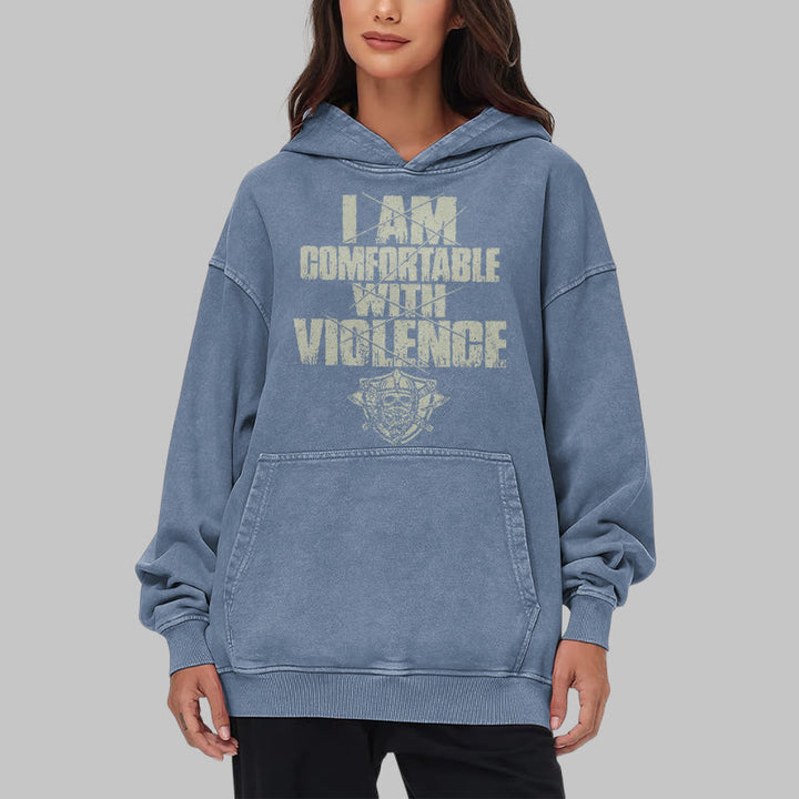 WorldNorse I Am Comfortable With Violence Washed Hoodie - image 24