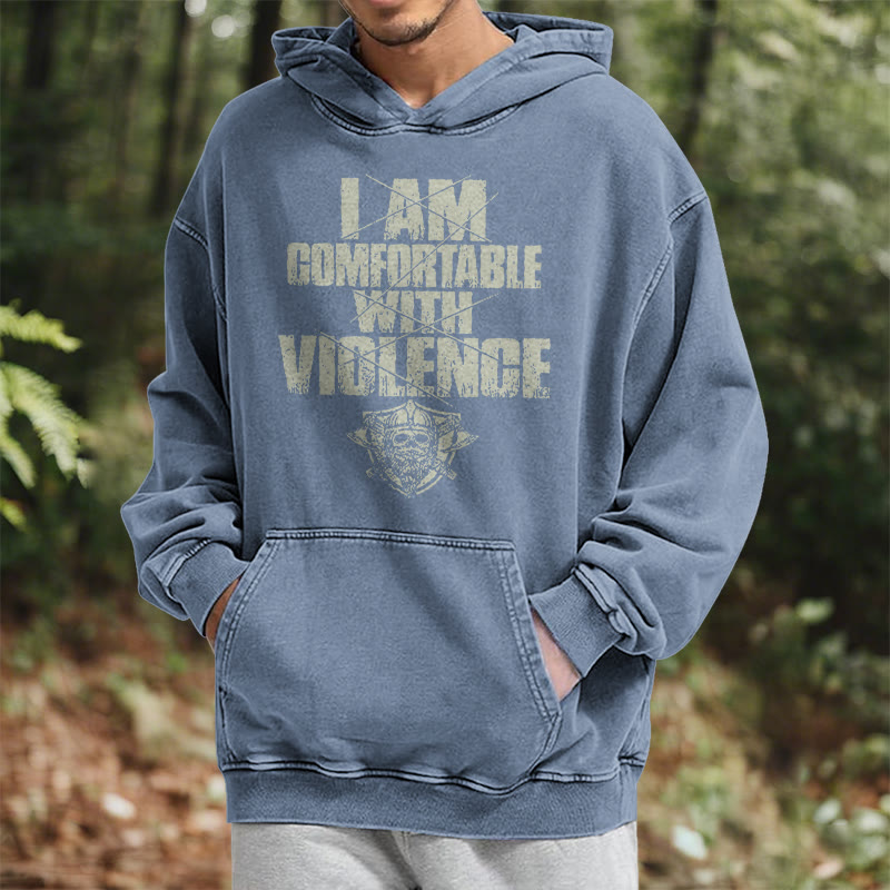 WorldNorse I Am Comfortable With Violence Washed Hoodie - image 25