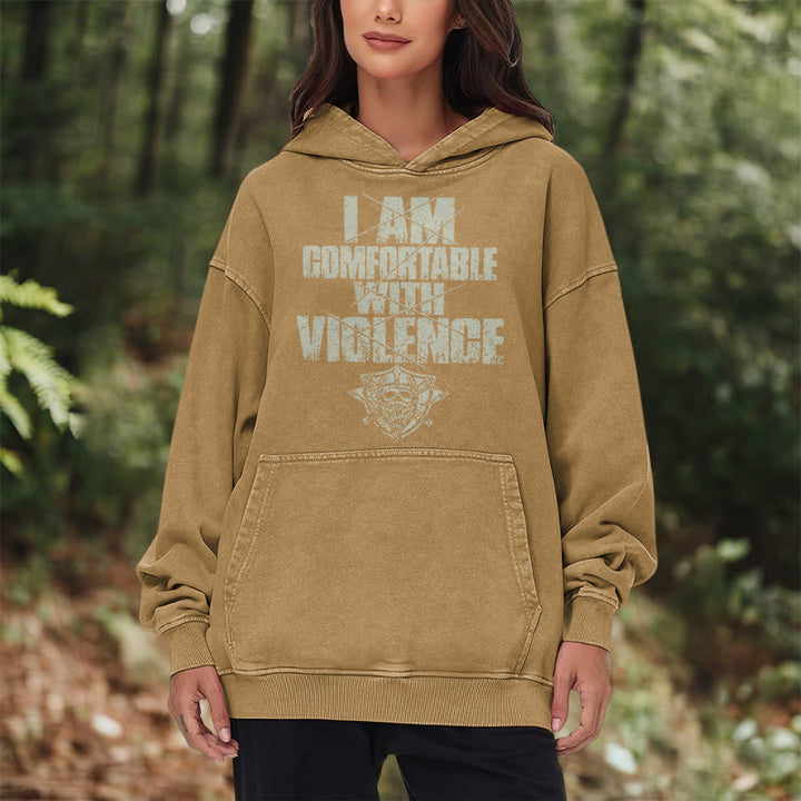 WorldNorse I Am Comfortable With Violence Washed Hoodie - image 30