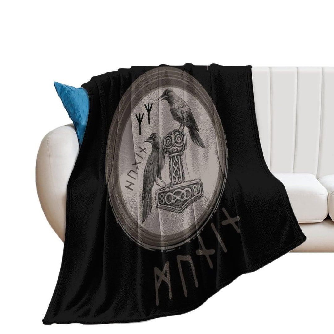 WorldNorse Vegvisir Norse Dragon Blanket - Raven - 264x228cm - image 23