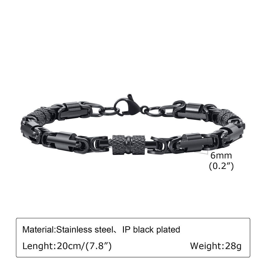 WorldNorse Link Stainless Steel Bracelet - Black 6mm*20cm - image 19
