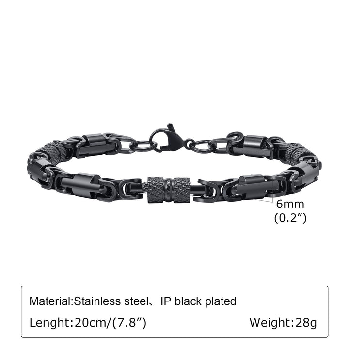 WorldNorse Link Stainless Steel Bracelet - Black 6mm*20cm - image 19