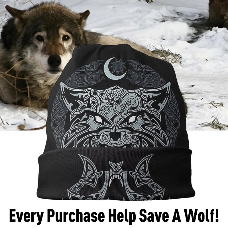 WorldNorse Wolves Celtic Gothic Beanie - image 1