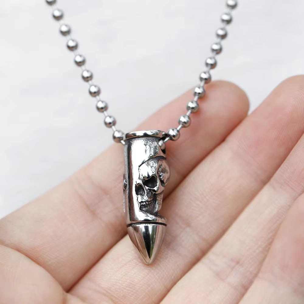 WorldNorse Skull Wrap Bullet Cross Necklace - image 3