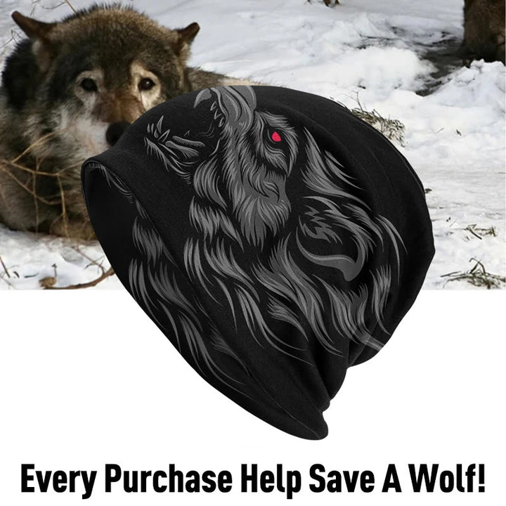 WorldNorse Viking Tattoo Fenrir Wolf Beanie - Wolf - image 0