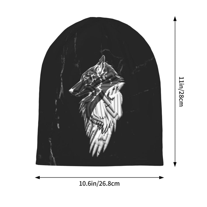 WorldNorse Viking Norse Wolf Raven Beanie - image 3