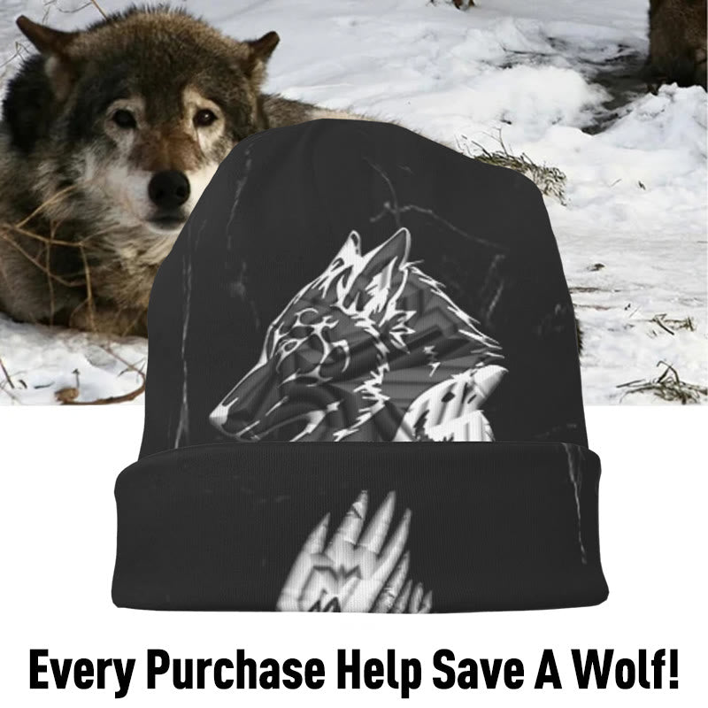 WorldNorse Viking Norse Wolf Raven Beanie - image 1