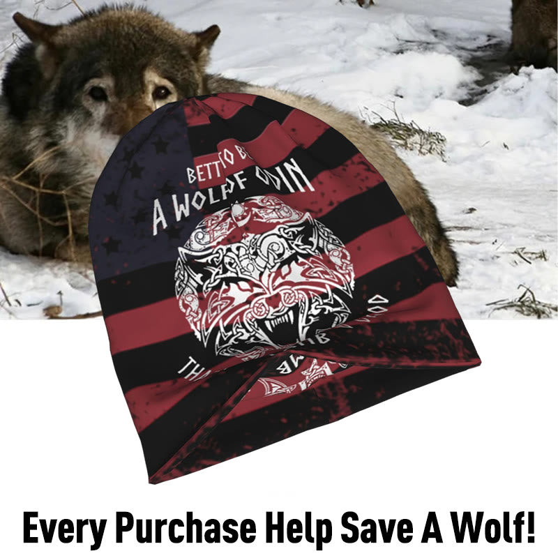 WorldNorse Odin Viking Norse Wolf Beanie - image 1