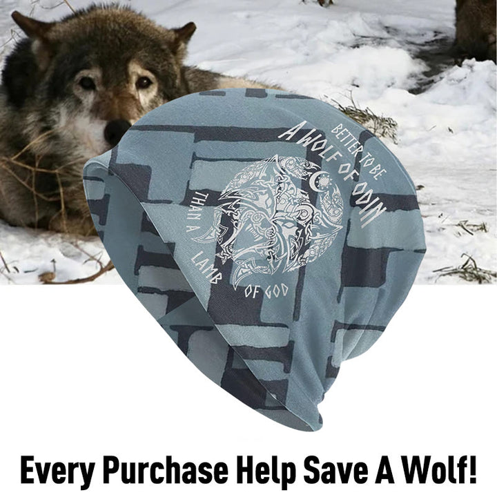 WorldNorse Odin Viking Norse Wolf Beanie - Blue - image 6