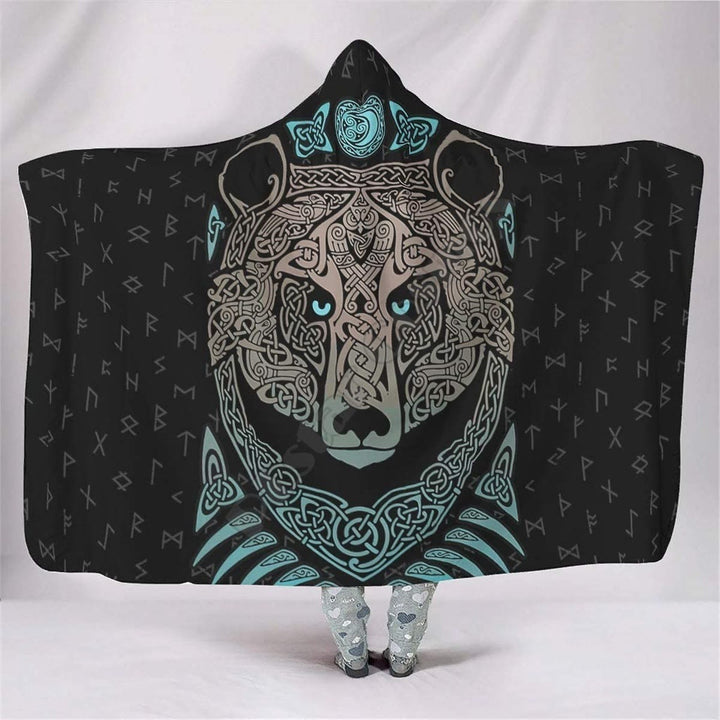 WorldNorse Celtic Knot Hooded Blanket - Viking Bear - 150x200cm - image 5