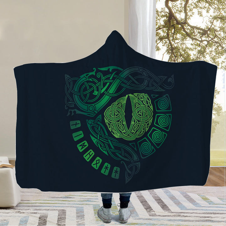 WorldNorse Wolves Rune Hooded Blanket - Celtic Knot - 150x200cm - image 4
