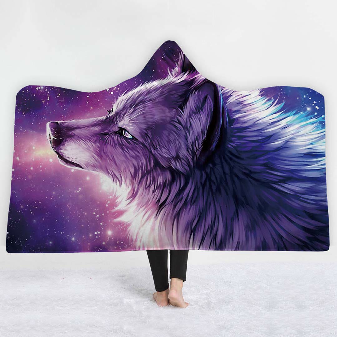 WorldNorse Aurora Wolves Hooded Blanket - Aurora Wolf - 150x200cm - image 4