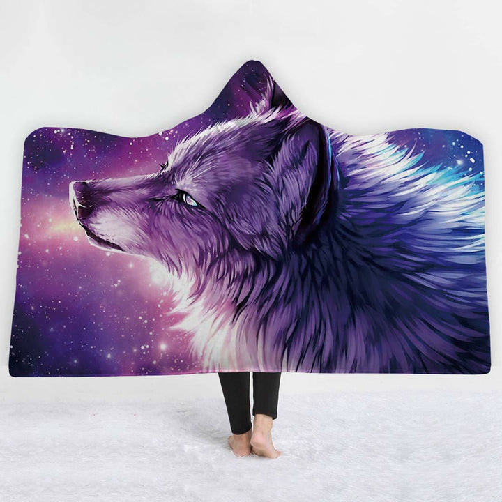 WorldNorse Aurora Wolves Hooded Blanket - Aurora Wolf - 150x200cm - image 4