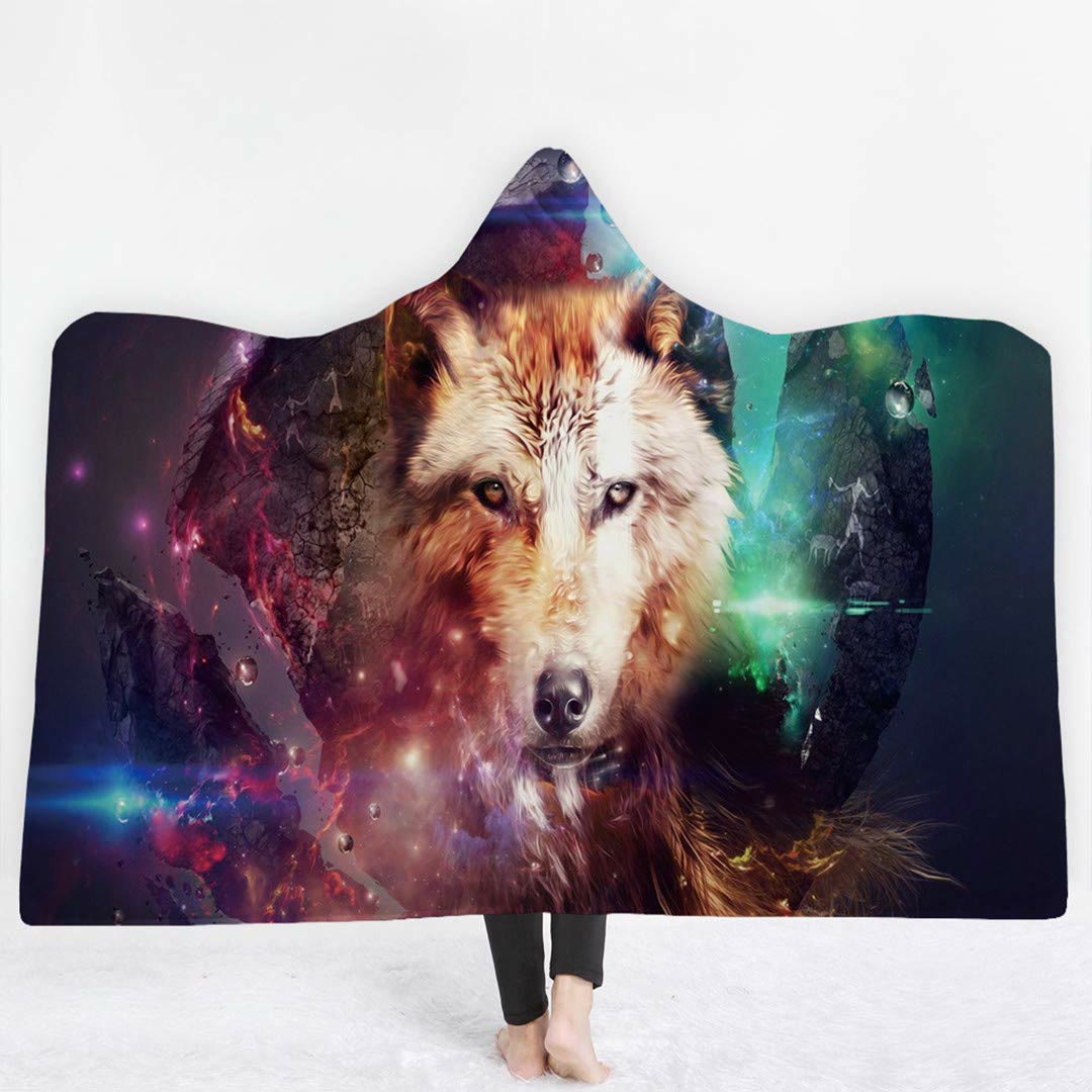 WorldNorse Galaxy Wolves Hooded Blanket - Galaxy Wolf - 150x200cm - image 5