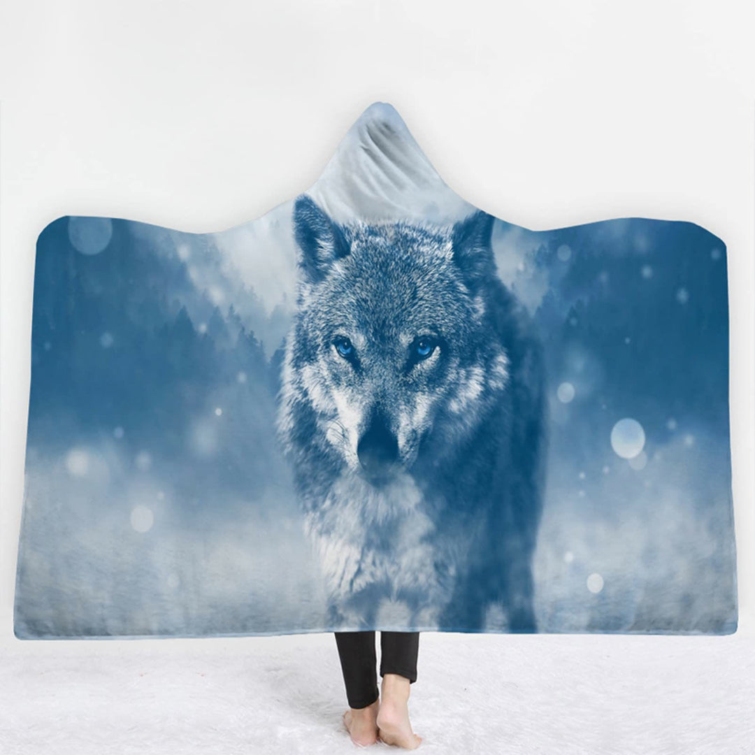 WorldNorse Mystic Wolves Hooded Blanket - Winter Wolf - 150x200cm - image 6