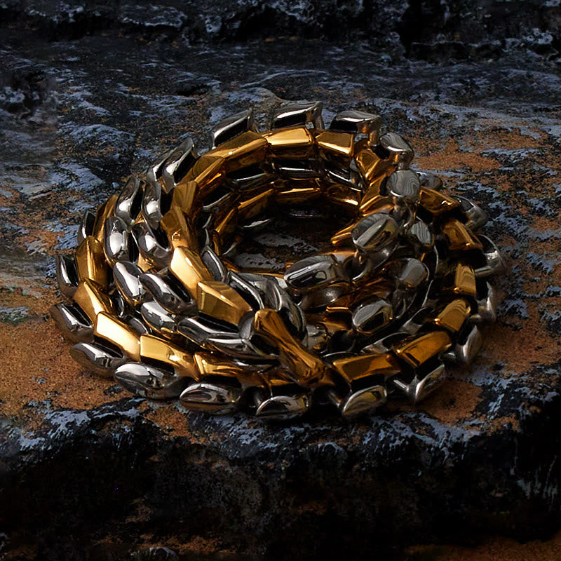 WorldNorse The Midgard Serpent - Stainless Steel Necklace - Silver&Gold - 70cm - image 8