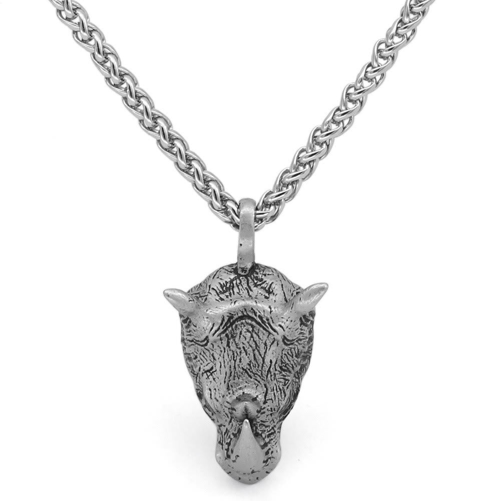 WorldNorse Rhino Head Animal Necklace - image 4