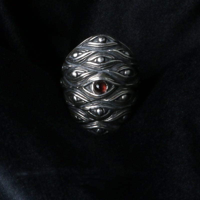 WorldNorse Yokai Hundreds Of Eyes Ring - Red Eye - image 0
