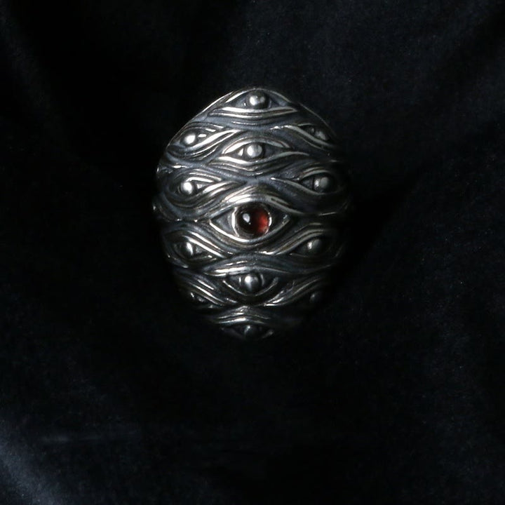 WorldNorse Yokai Hundreds Of Eyes Ring - Red Eye - image 0
