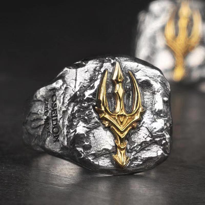 WorldNorse Vintage Poseidon Trident Adjustable Ring - Adjustable - image 1