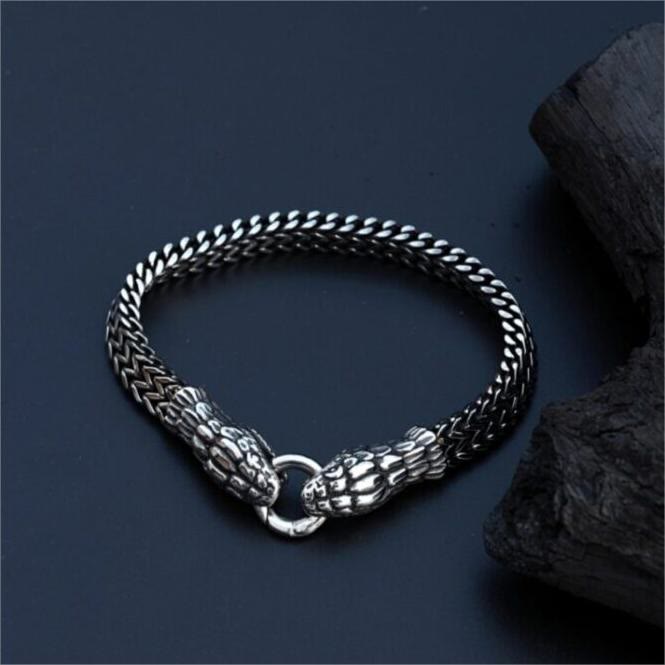 WorldNorse Double Snake Head Men Bracelet - image 7