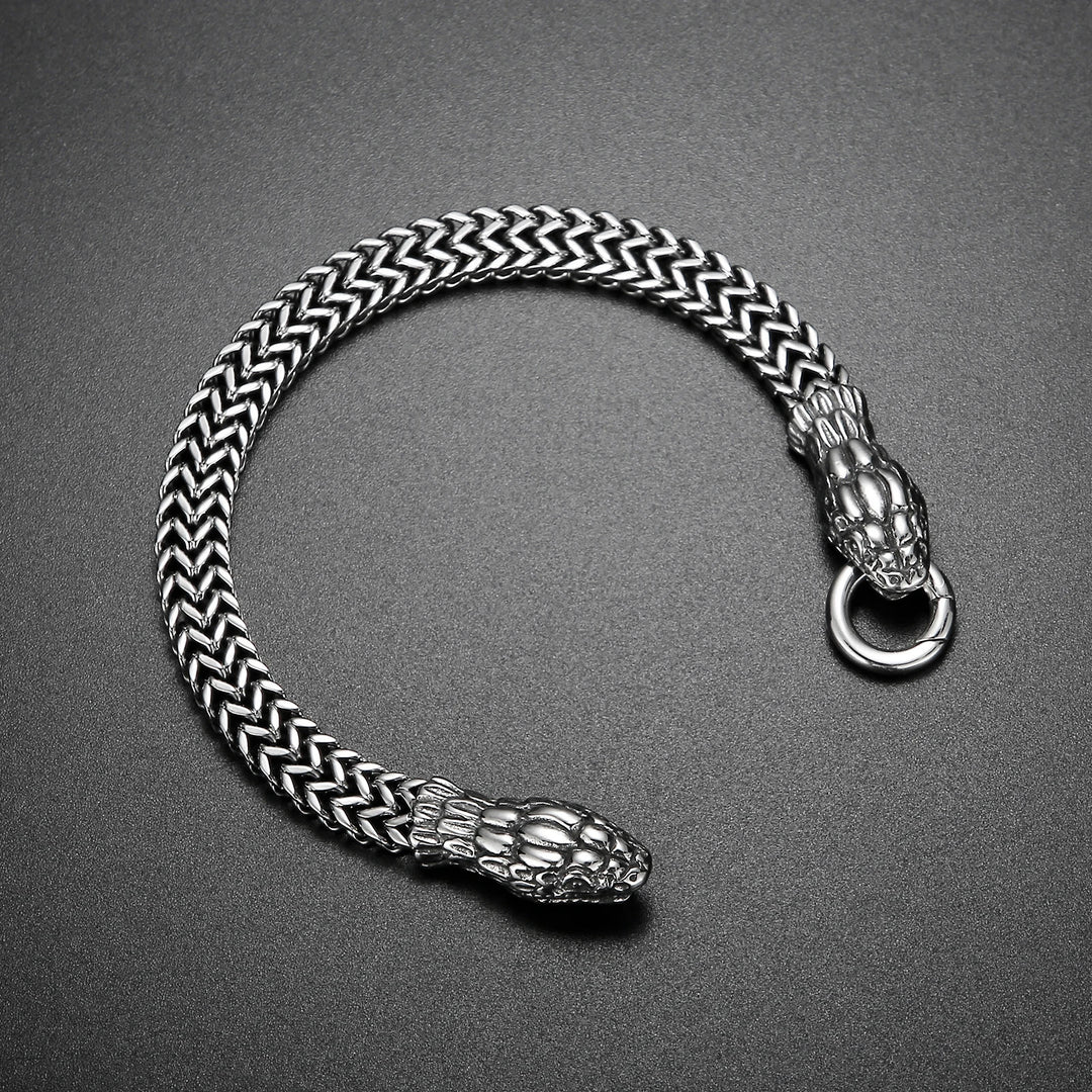 WorldNorse Double Snake Head Men Bracelet - image 8