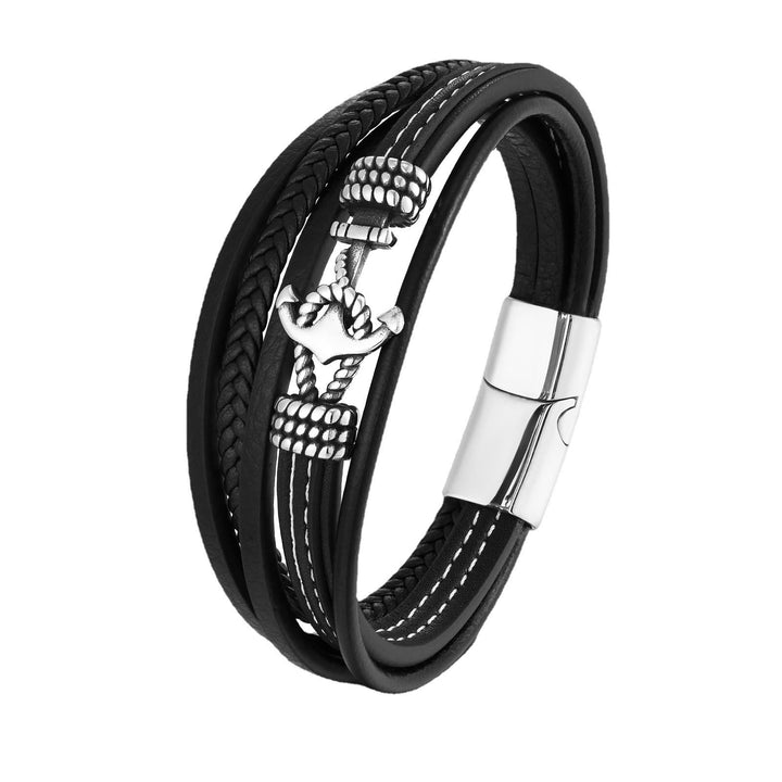 WorldNorse Multi-Layer Anchor Leather Braided Bracelet - image 5