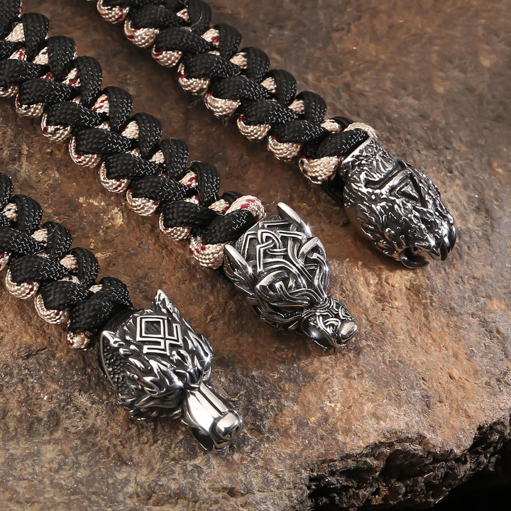 WorldNorse Viking Wolf Head Bear Braided Bracelet - image 11