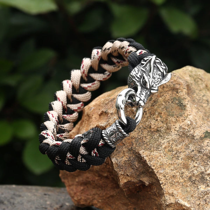 WorldNorse Viking Wolf Head Bear Braided Bracelet - image 7