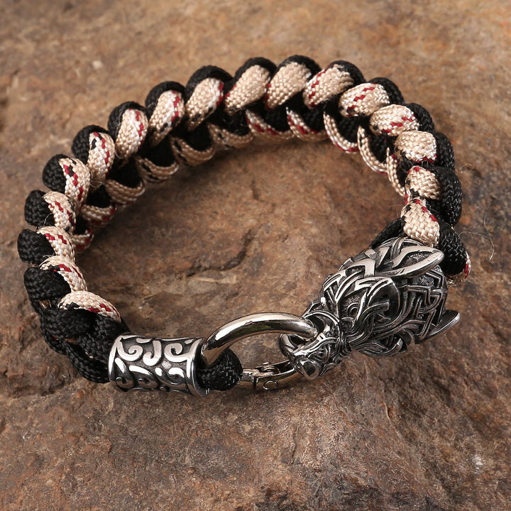 WorldNorse Viking Wolf Head Bear Braided Bracelet - image 6