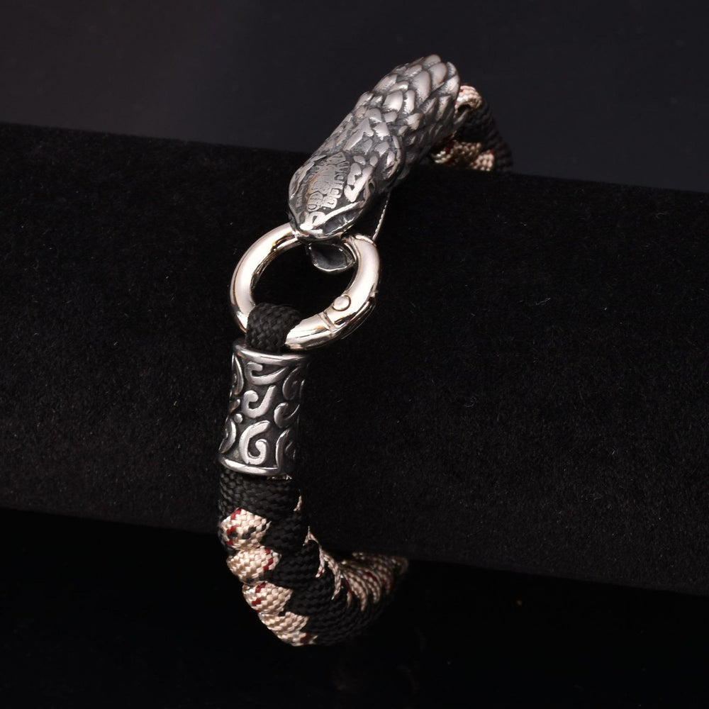 WorldNorse Jörmungandr Norse Snake Head Braided Bracelet - image 1
