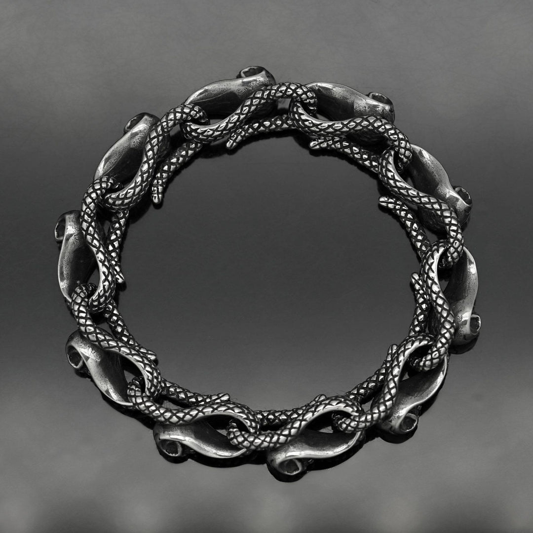 WorldNorse Gothic Skull Snake Bracelet - image 4