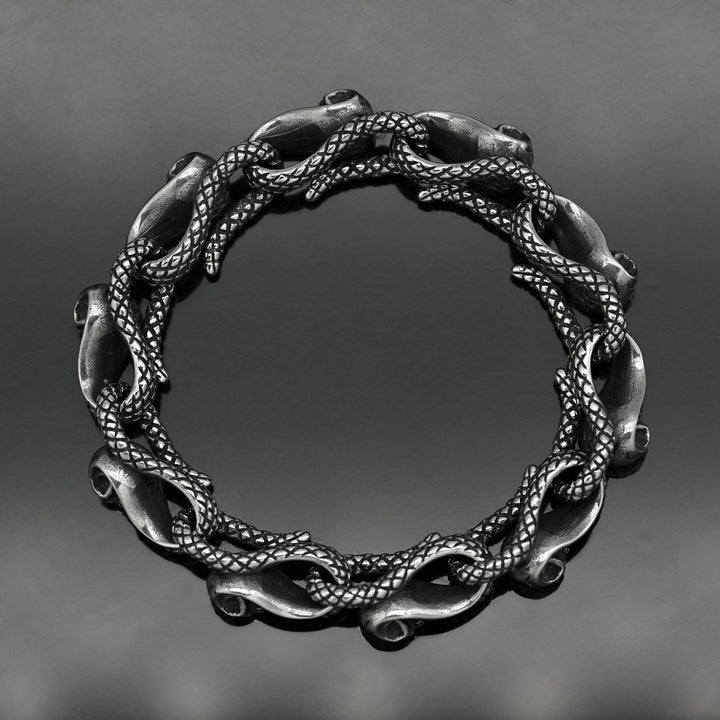 WorldNorse Gothic Skull Snake Bracelet - image 4
