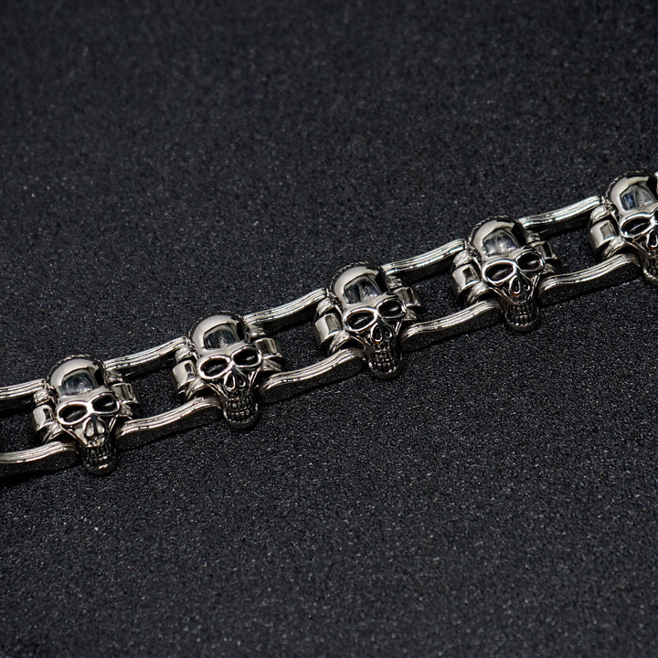 WorldNorse Gothic Skull Head Link Chain Bracelet - image 2