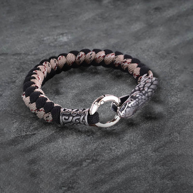 WorldNorse Jörmungandr Norse Snake Head Braided Bracelet - image 2